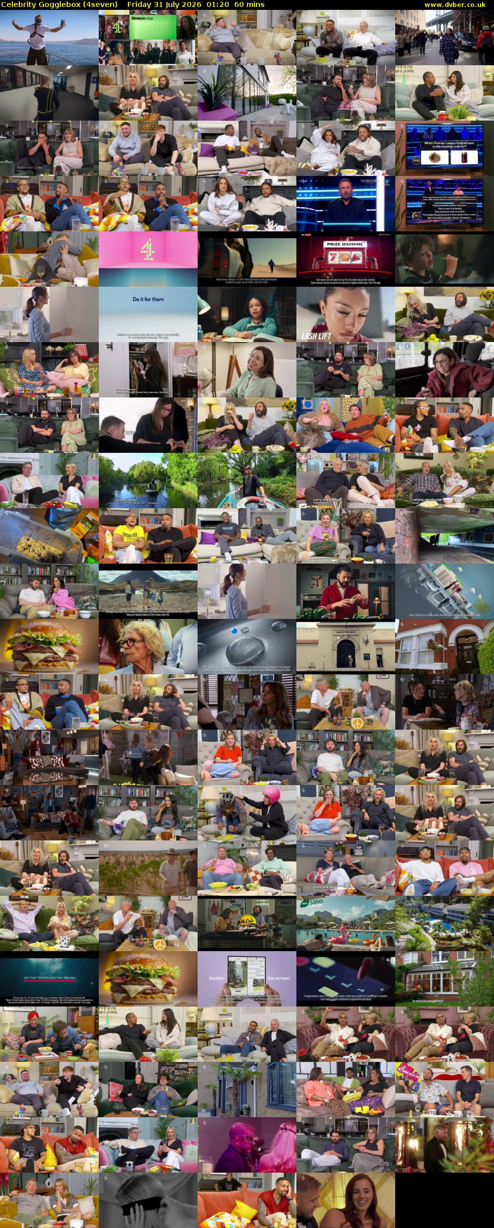 Celebrity Gogglebox (4seven) Friday 31 July 2026 01:20 - 02:20