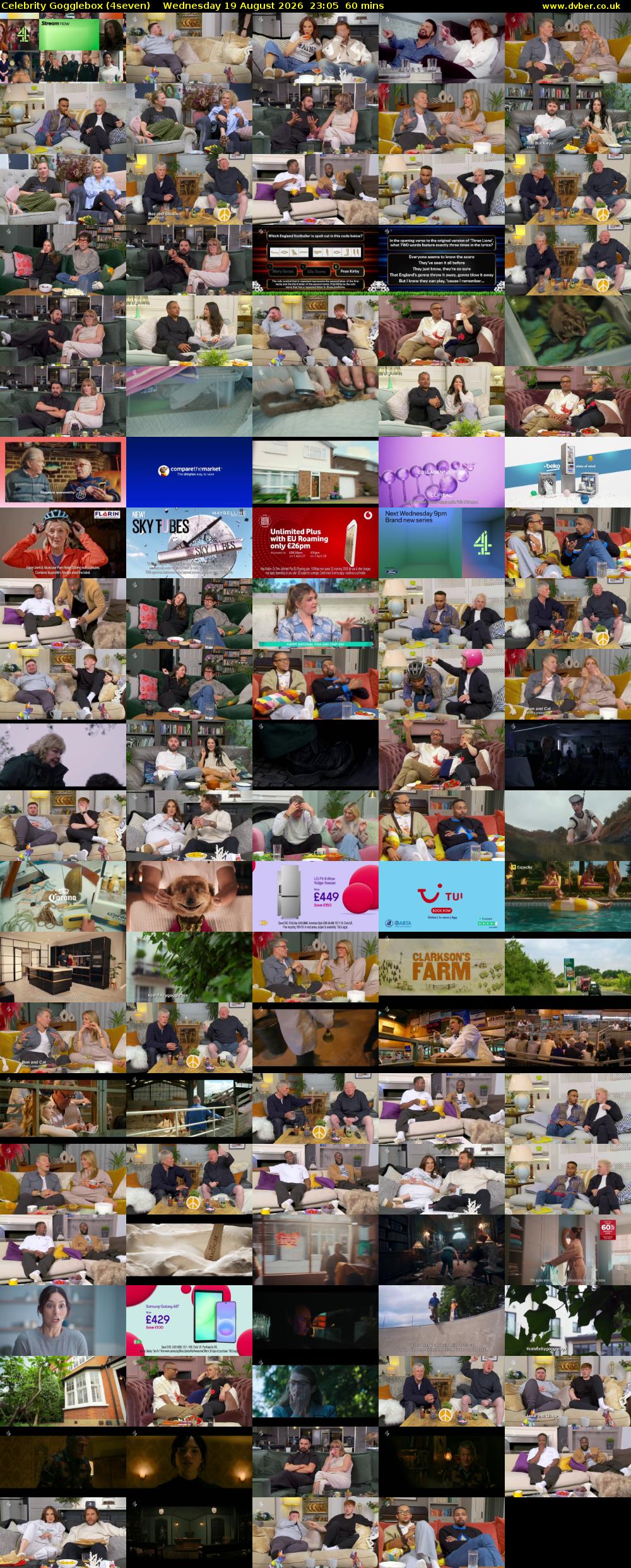 Celebrity Gogglebox (4seven) Wednesday 19 August 2026 23:05 - 00:05