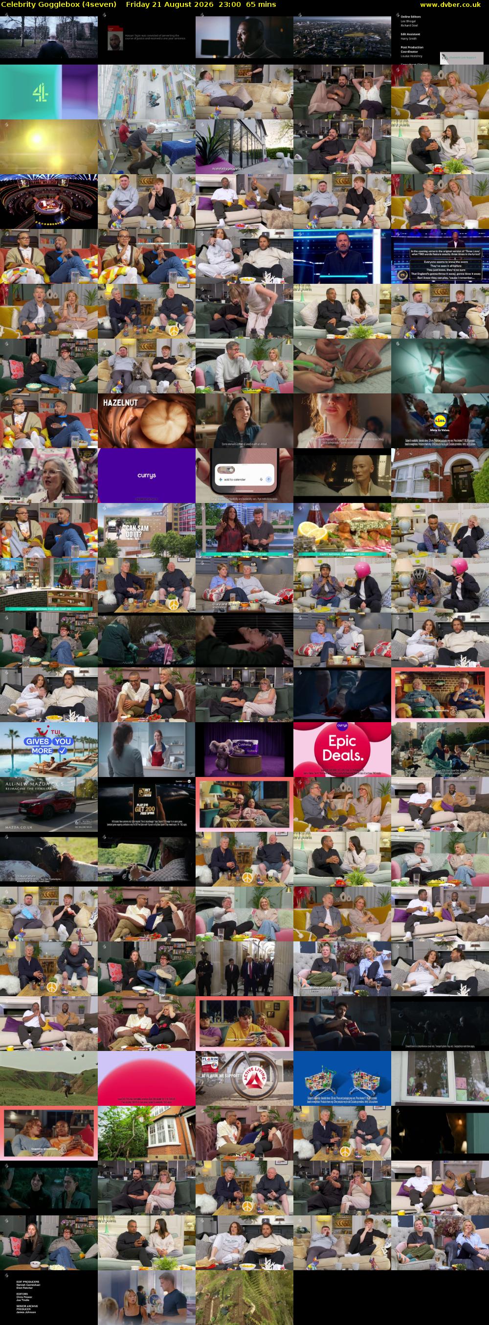 Celebrity Gogglebox (4seven) Friday 21 August 2026 23:00 - 00:05