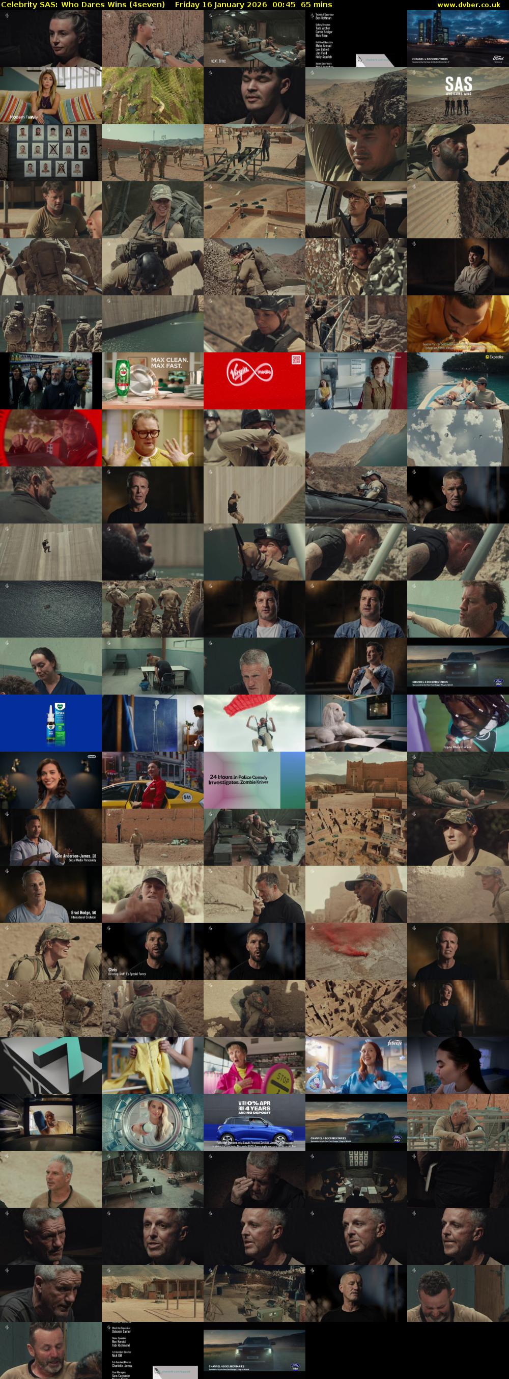 Celebrity SAS: Who Dares Wins (4seven) Friday 16 January 2026 00:45 - 01:50