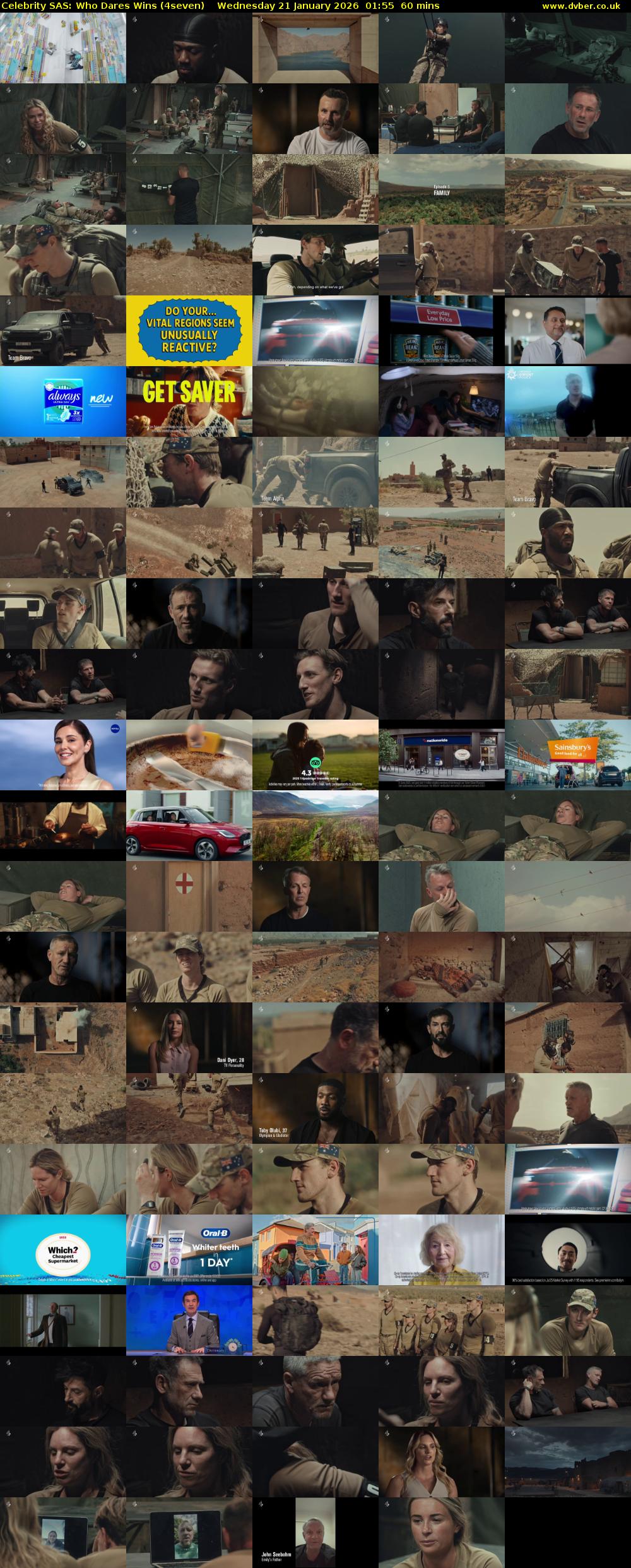 Celebrity SAS: Who Dares Wins (4seven) Wednesday 21 January 2026 01:55 - 02:55