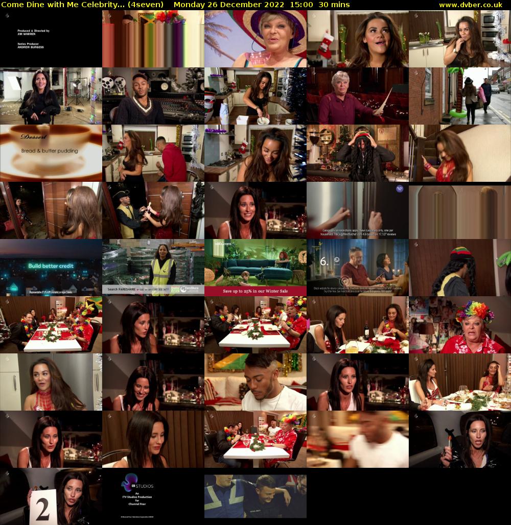 Come Dine with Me Celebrity... (4seven) Monday 26 December 2022 15:00 - 15:30