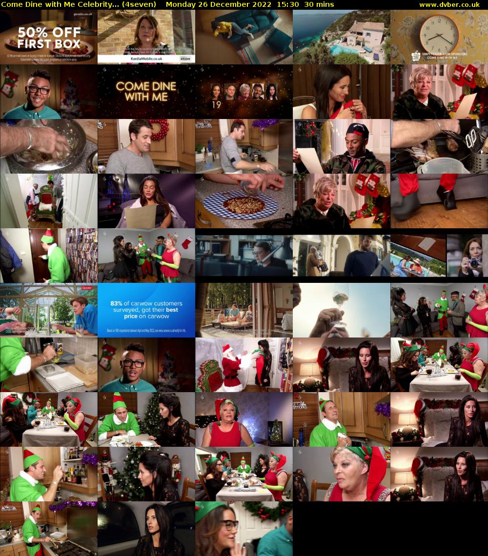 Come Dine with Me Celebrity... (4seven) Monday 26 December 2022 15:30 - 16:00