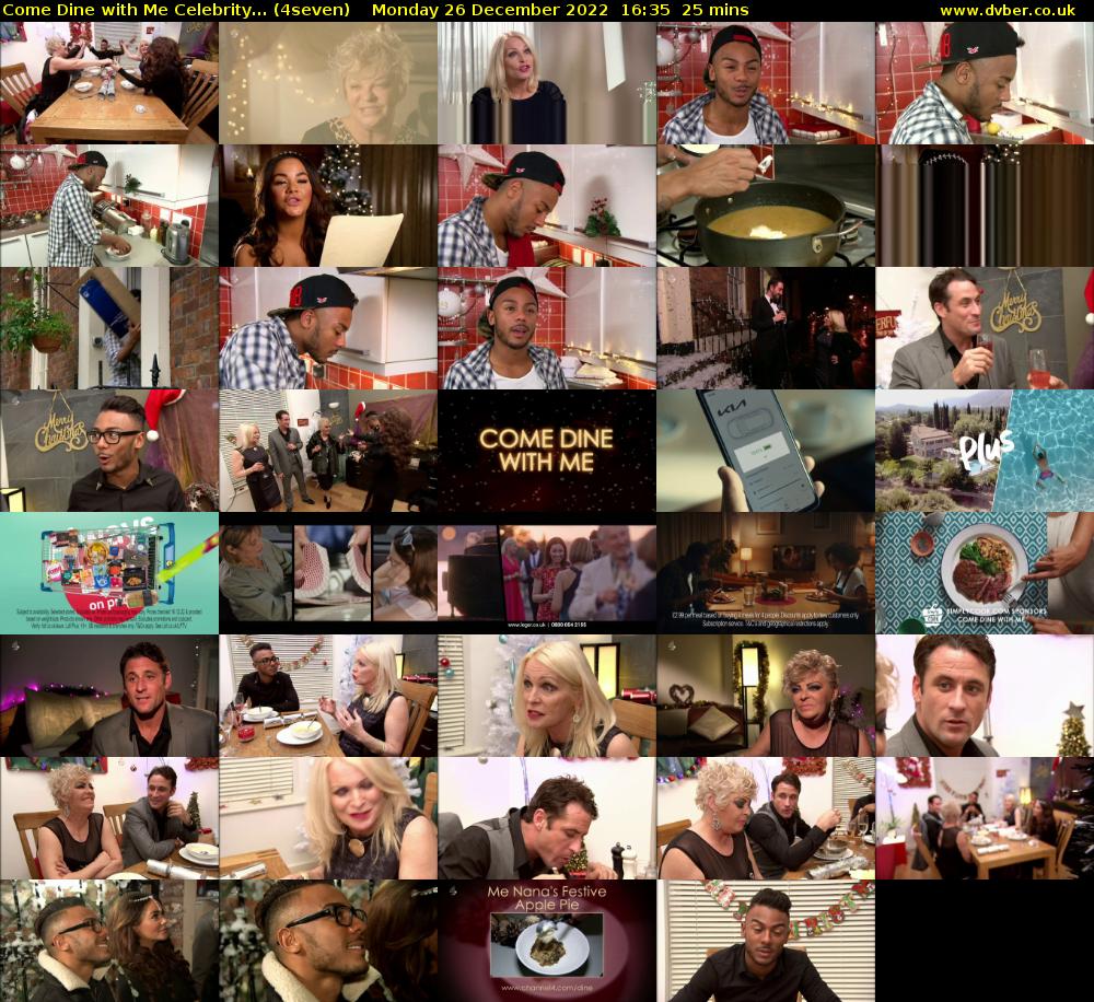 Come Dine with Me Celebrity... (4seven) Monday 26 December 2022 16:35 - 17:00