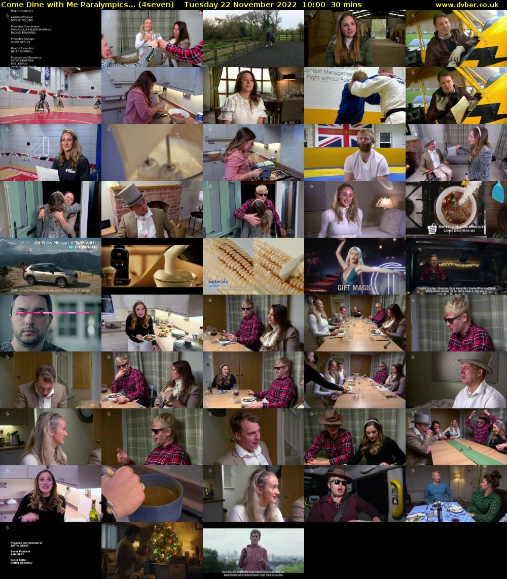 Come Dine with Me Paralympics... (4seven) Tuesday 22 November 2022 10:00 - 10:30