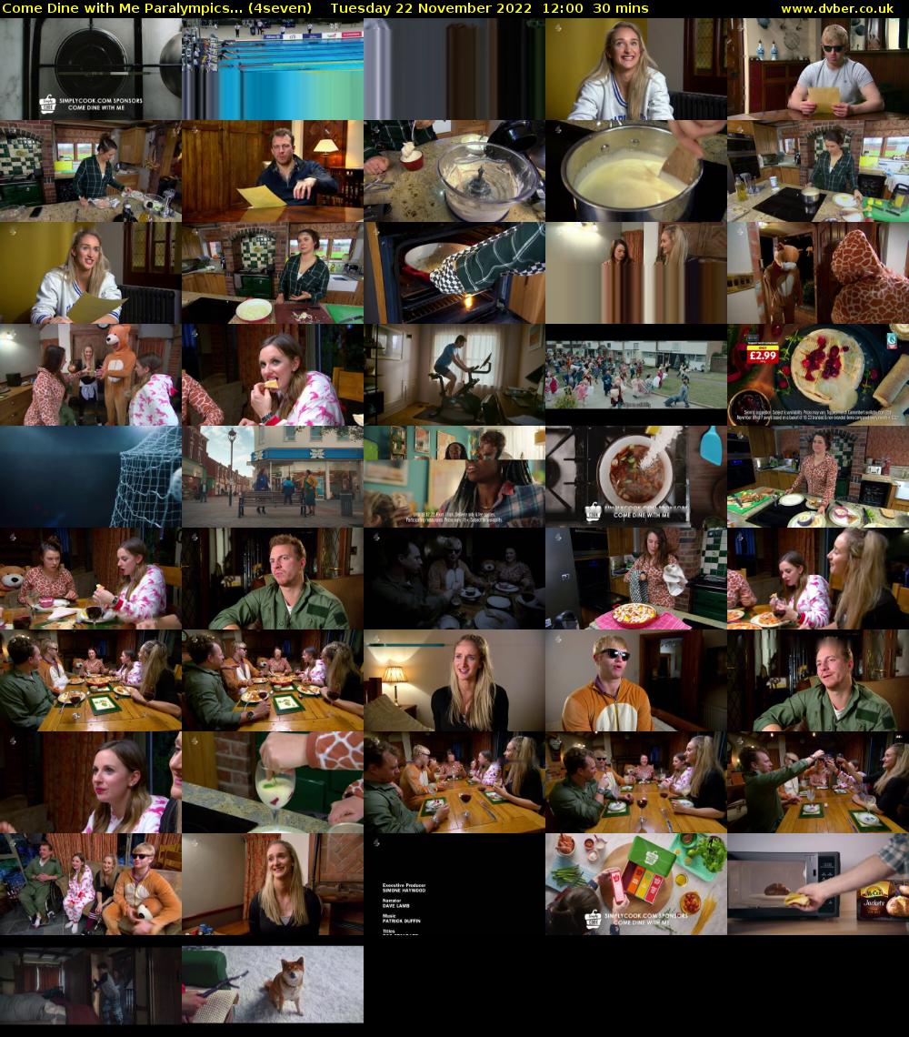 Come Dine with Me Paralympics... (4seven) Tuesday 22 November 2022 12:00 - 12:30