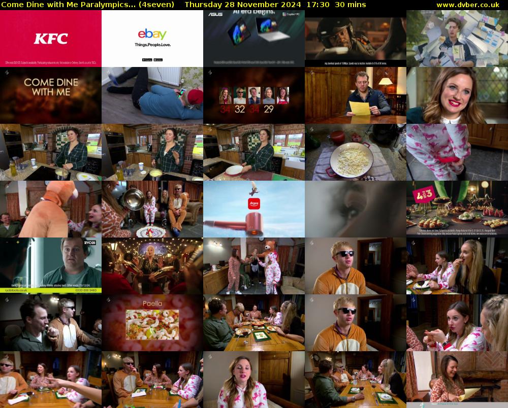 Come Dine with Me Paralympics... (4seven) Thursday 28 November 2024 17:30 - 18:00