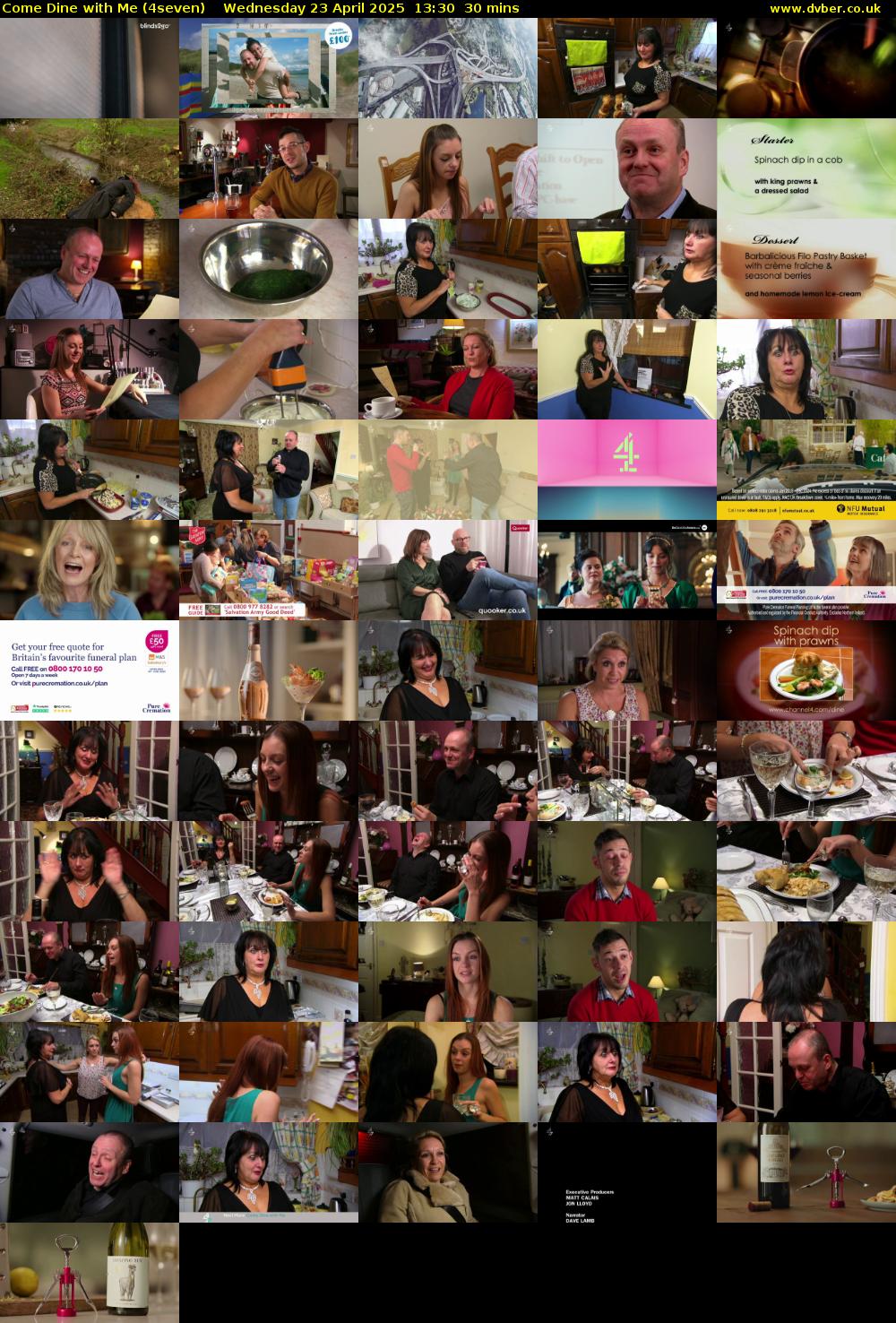 Come Dine with Me (4seven) Wednesday 23 April 2025 13:30 - 14:00