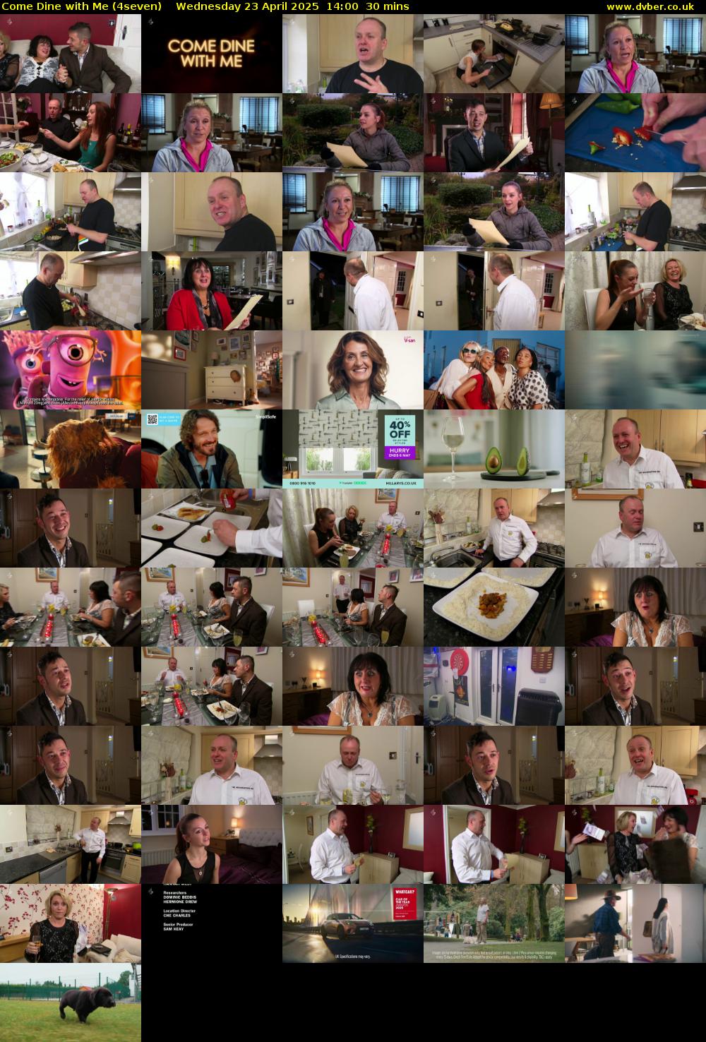 Come Dine with Me (4seven) Wednesday 23 April 2025 14:00 - 14:30