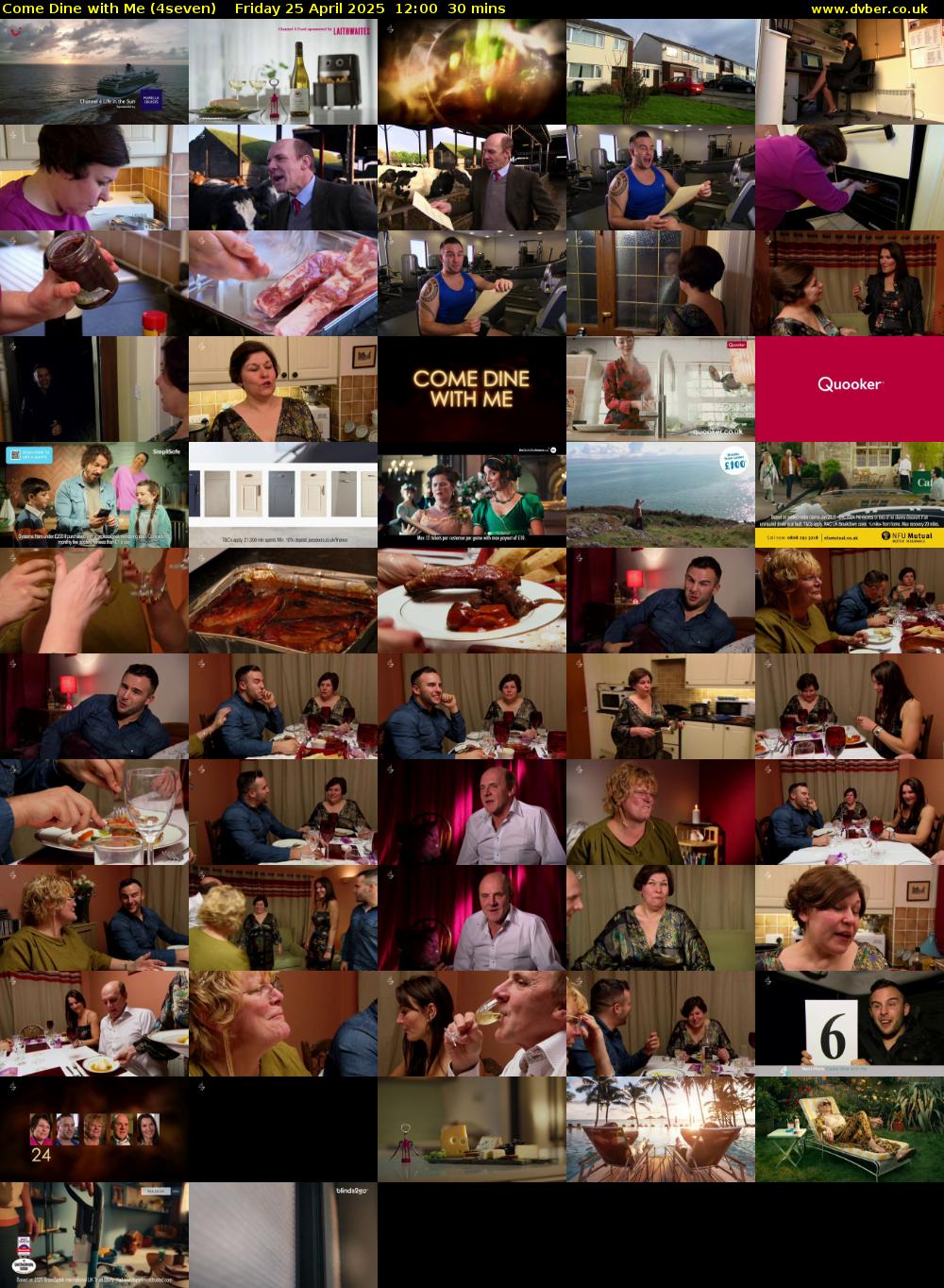Come Dine with Me (4seven) Friday 25 April 2025 12:00 - 12:30