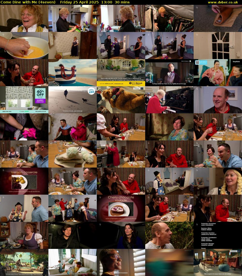 Come Dine with Me (4seven) Friday 25 April 2025 13:00 - 13:30