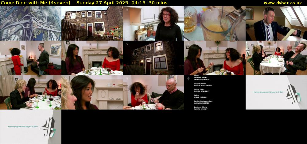 Come Dine with Me (4seven) Sunday 27 April 2025 04:15 - 04:45