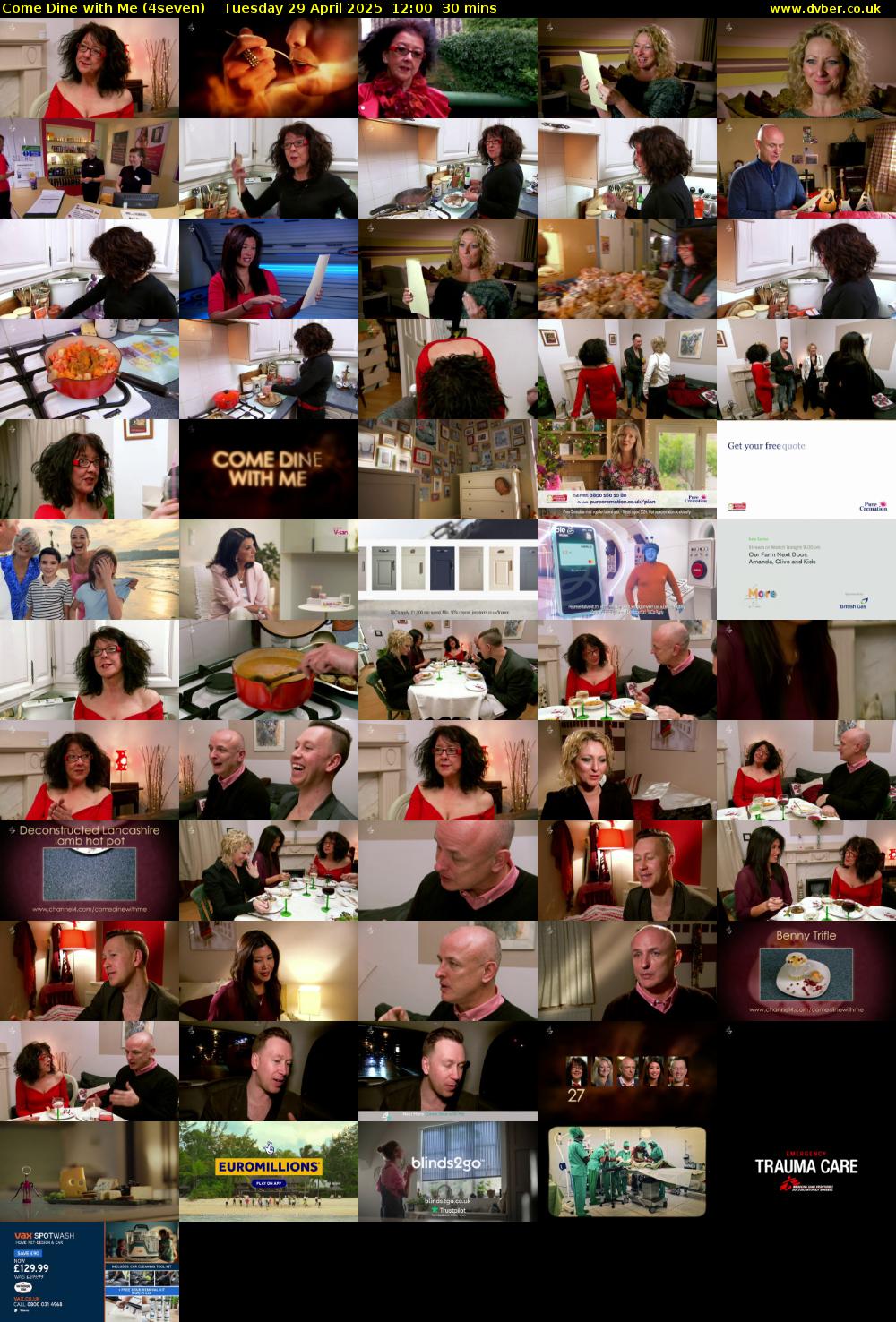 Come Dine with Me (4seven) Tuesday 29 April 2025 12:00 - 12:30