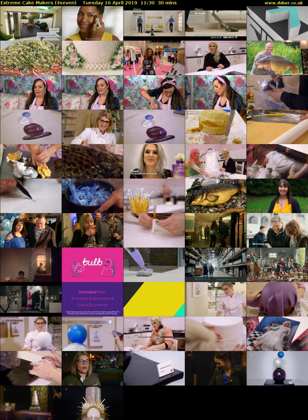 Extreme Cake Makers (4seven) Tuesday 16 April 2019 11:30 - 12:00