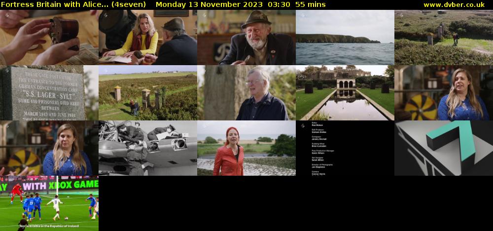 Fortress Britain with Alice... (4seven) Monday 13 November 2023 03:30 - 04:25