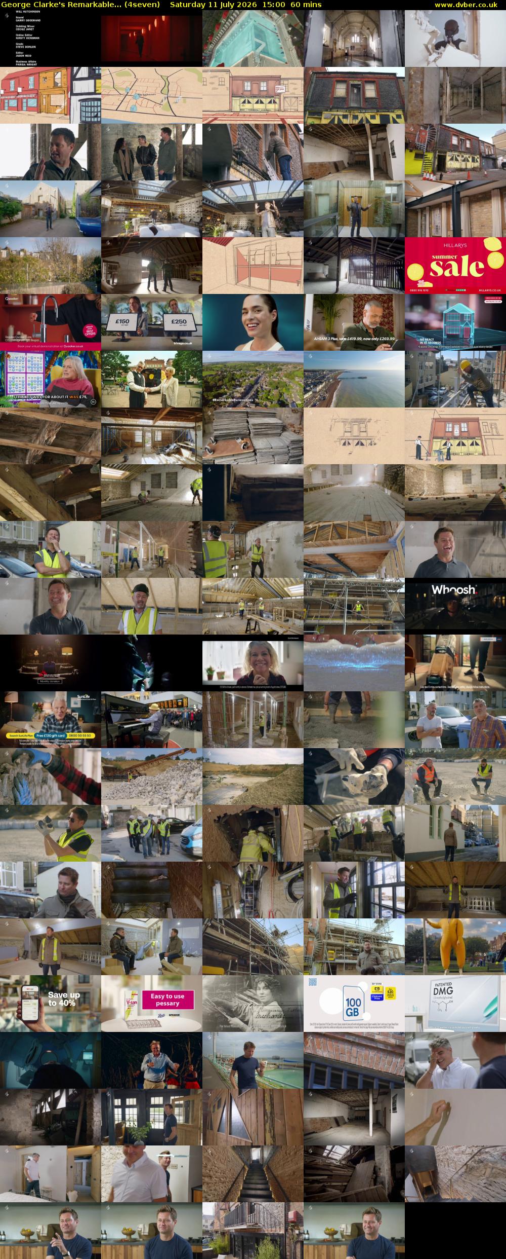 George Clarke's Remarkable... (4seven) Saturday 11 July 2026 15:00 - 16:00