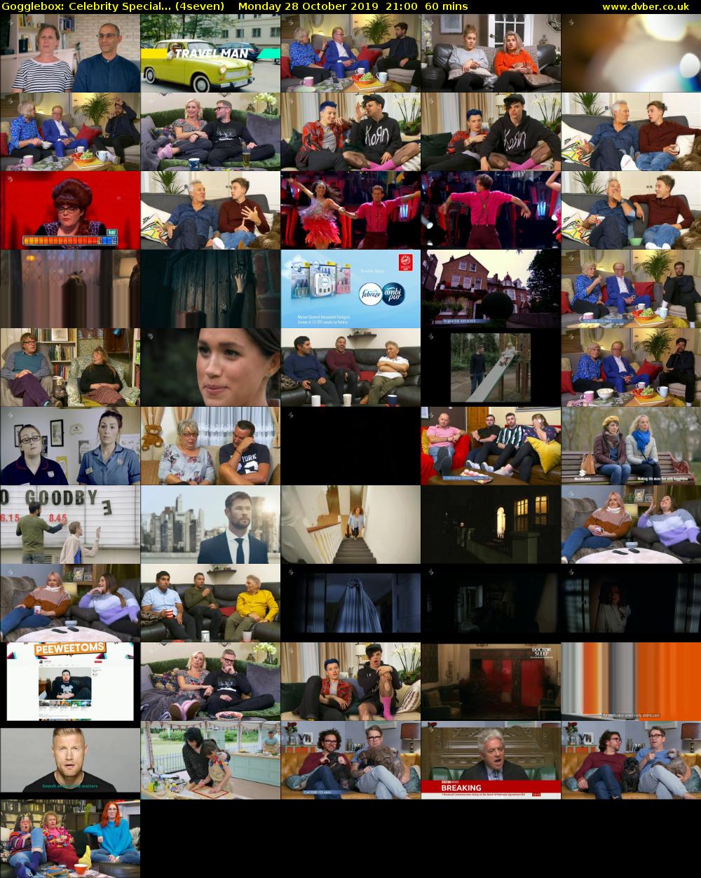 Gogglebox: Celebrity Special... (4seven) Monday 28 October 2019 21:00 - 22:00