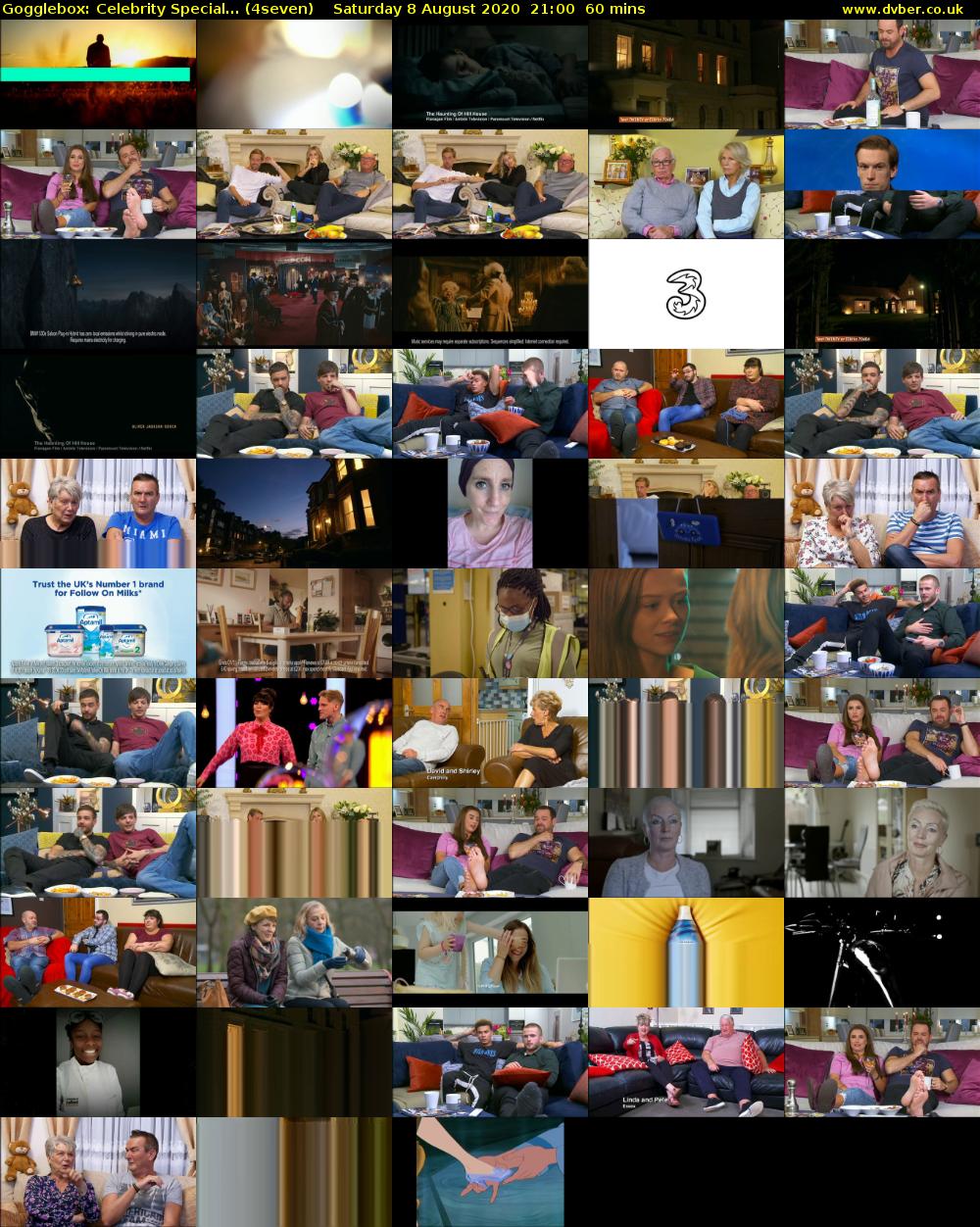 Gogglebox: Celebrity Special... (4seven) Saturday 8 August 2020 21:00 - 22:00
