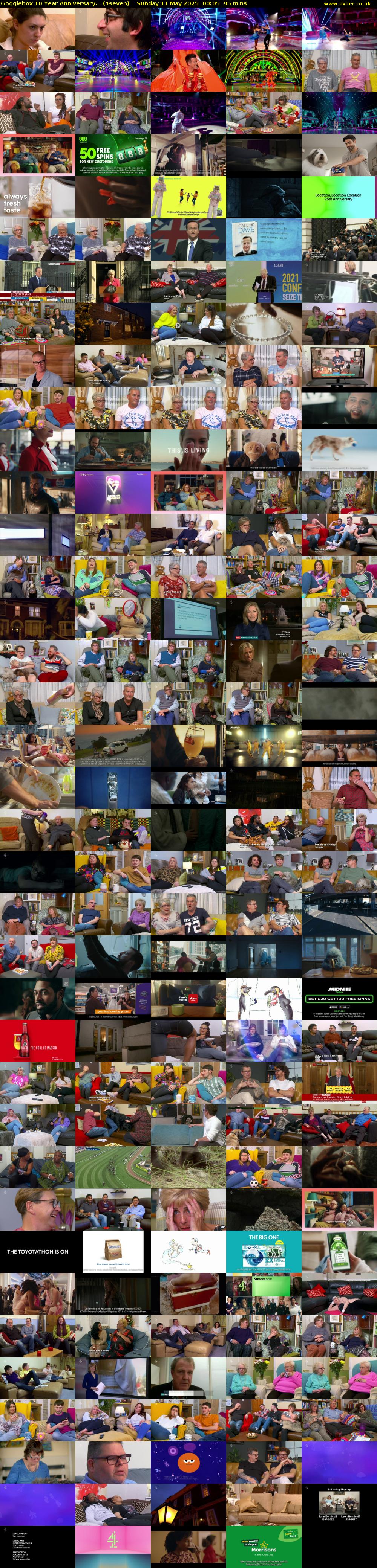 Gogglebox 10 Year Anniversary... (4seven) Sunday 11 May 2025 00:05 - 01:40