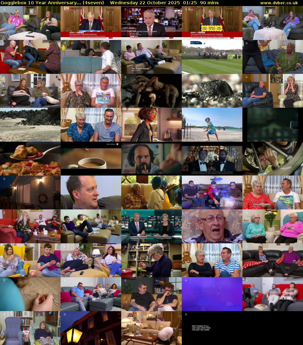 Gogglebox 10 Year Anniversary... (4seven) Wednesday 22 October 2025 01:25 - 02:55