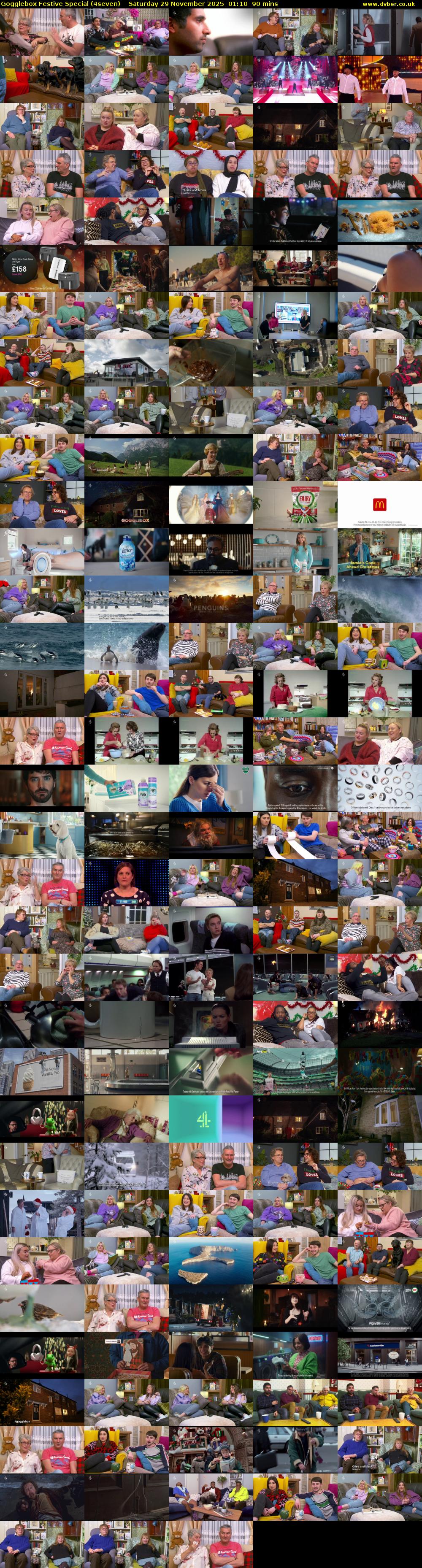 Gogglebox Festive Special (4seven) Saturday 29 November 2025 01:10 - 02:40