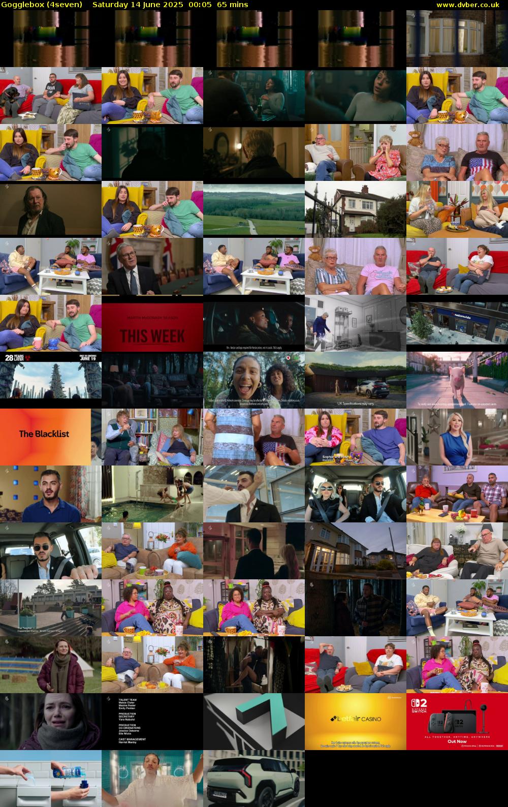 Gogglebox (4seven) Saturday 14 June 2025 00:05 - 01:10
