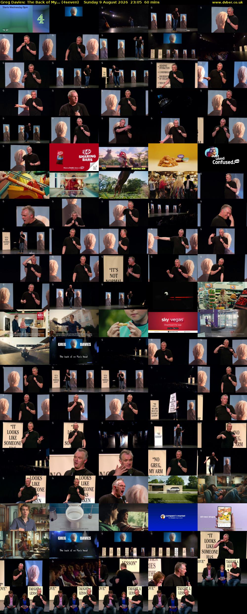 Greg Davies: The Back of My... (4seven) Sunday 9 August 2026 23:05 - 00:05