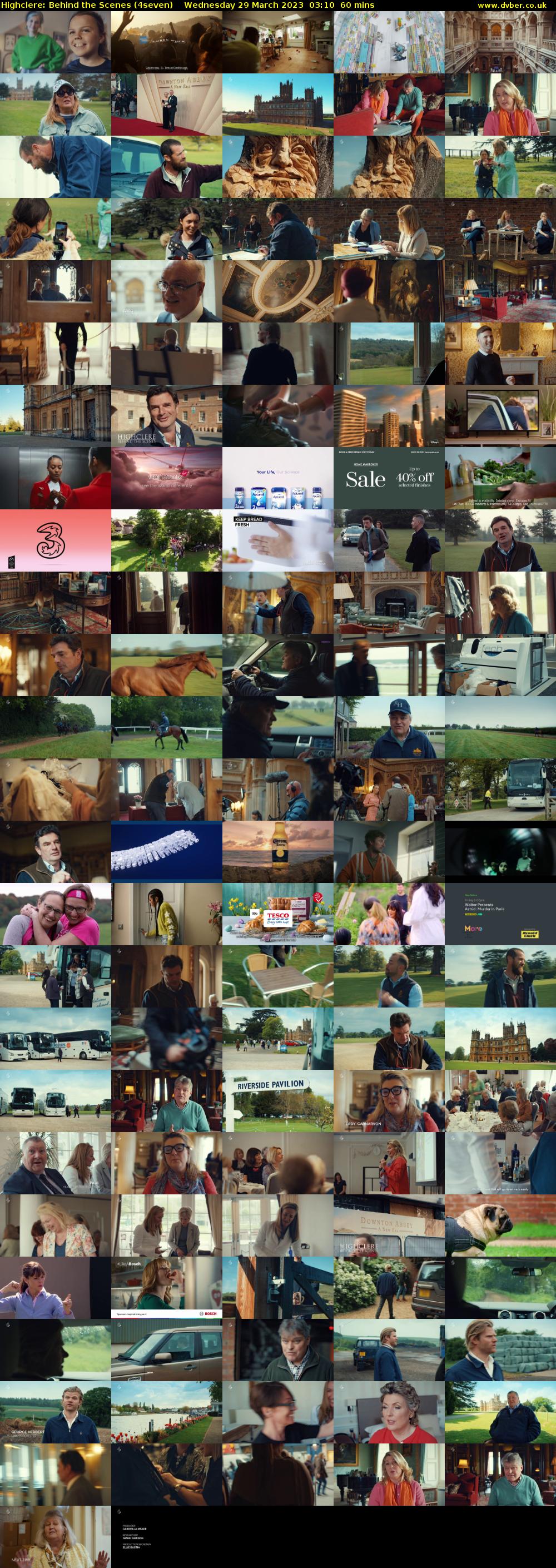 Highclere: Behind the Scenes (4seven) Wednesday 29 March 2023 03:10 - 04:10