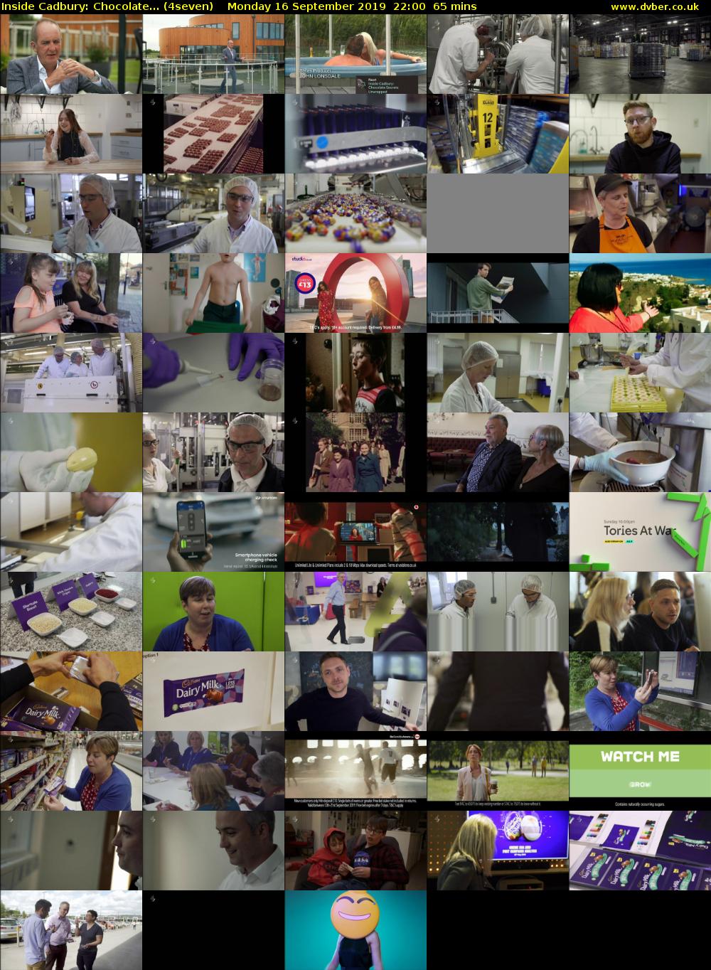 Inside Cadbury: Chocolate... (4seven) Monday 16 September 2019 22:00 - 23:05