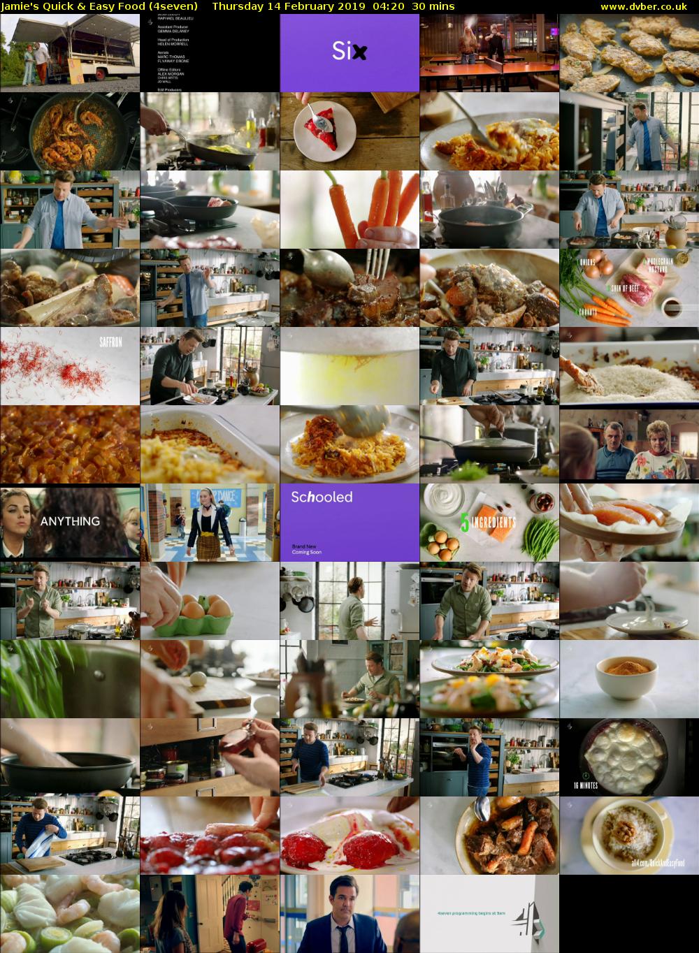 Jamie's Quick & Easy Food (4seven) Thursday 14 February 2019 04:20 - 04:50