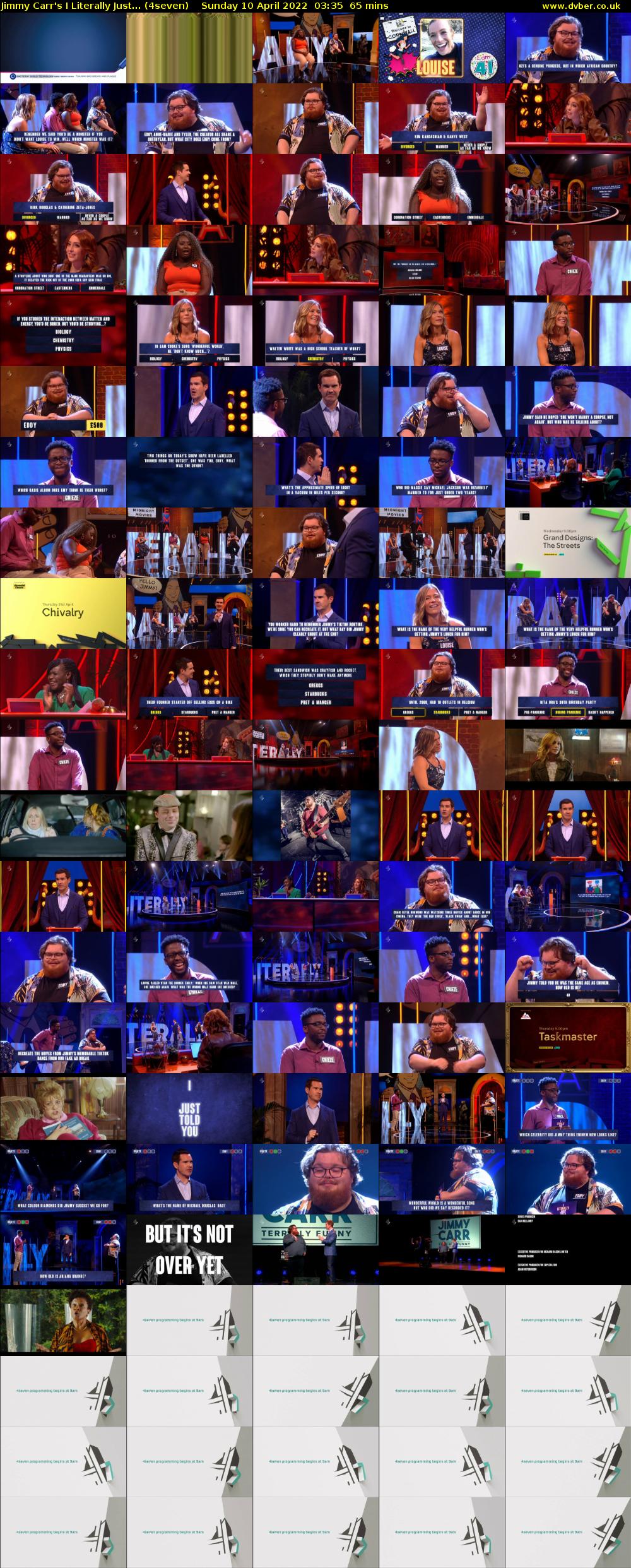Jimmy Carr's I Literally Just... (4seven) Sunday 10 April 2022 03:35 - 04:40