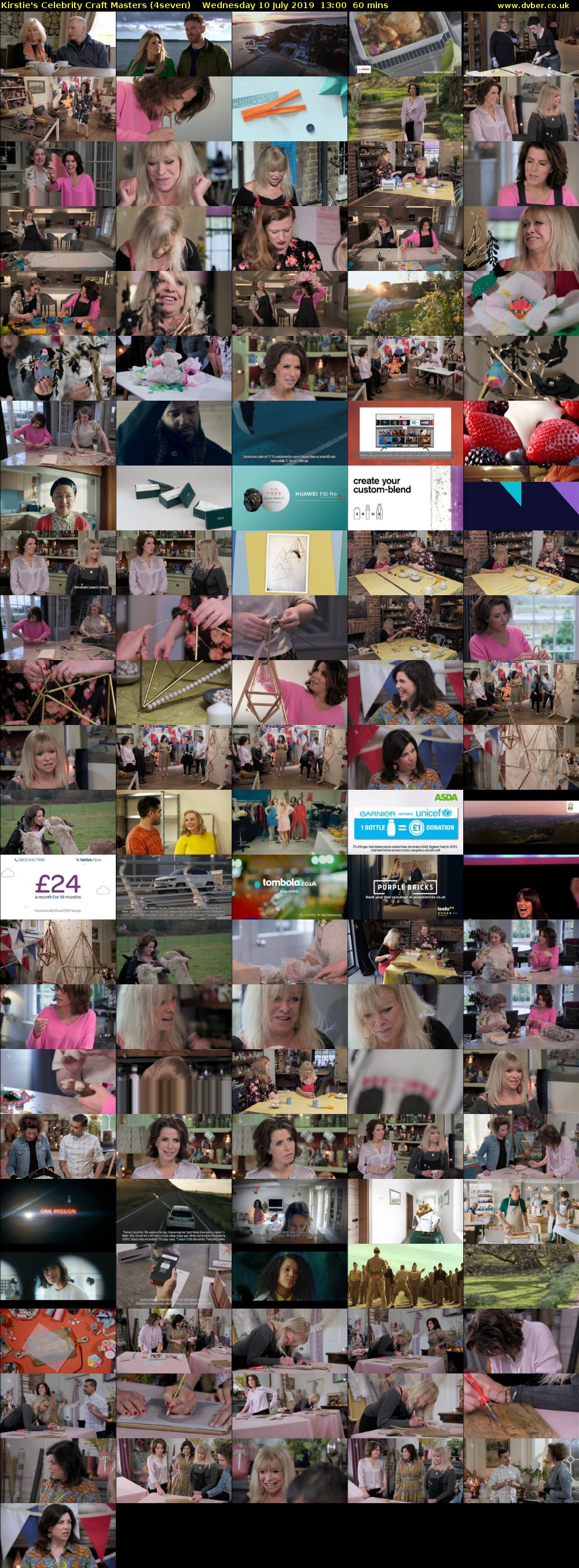 Kirstie's Celebrity Craft Masters (4seven) Wednesday 10 July 2019 13:00 - 14:00