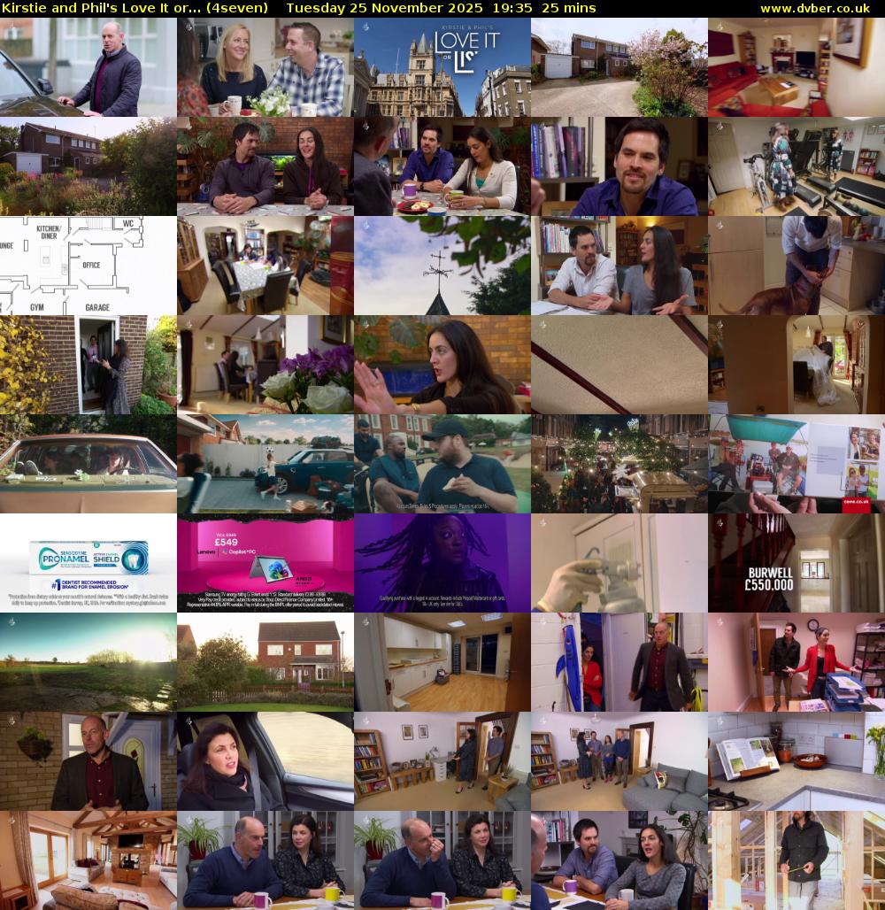 Kirstie and Phil's Love It or... (4seven) Tuesday 25 November 2025 19:35 - 20:00