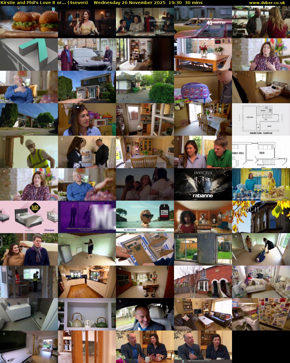Kirstie and Phil's Love It or... (4seven) Wednesday 26 November 2025 19:30 - 20:00