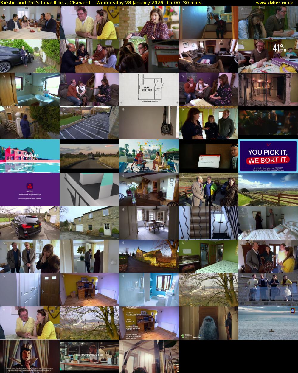 Kirstie and Phil's Love It or... (4seven) Wednesday 28 January 2026 15:00 - 15:30