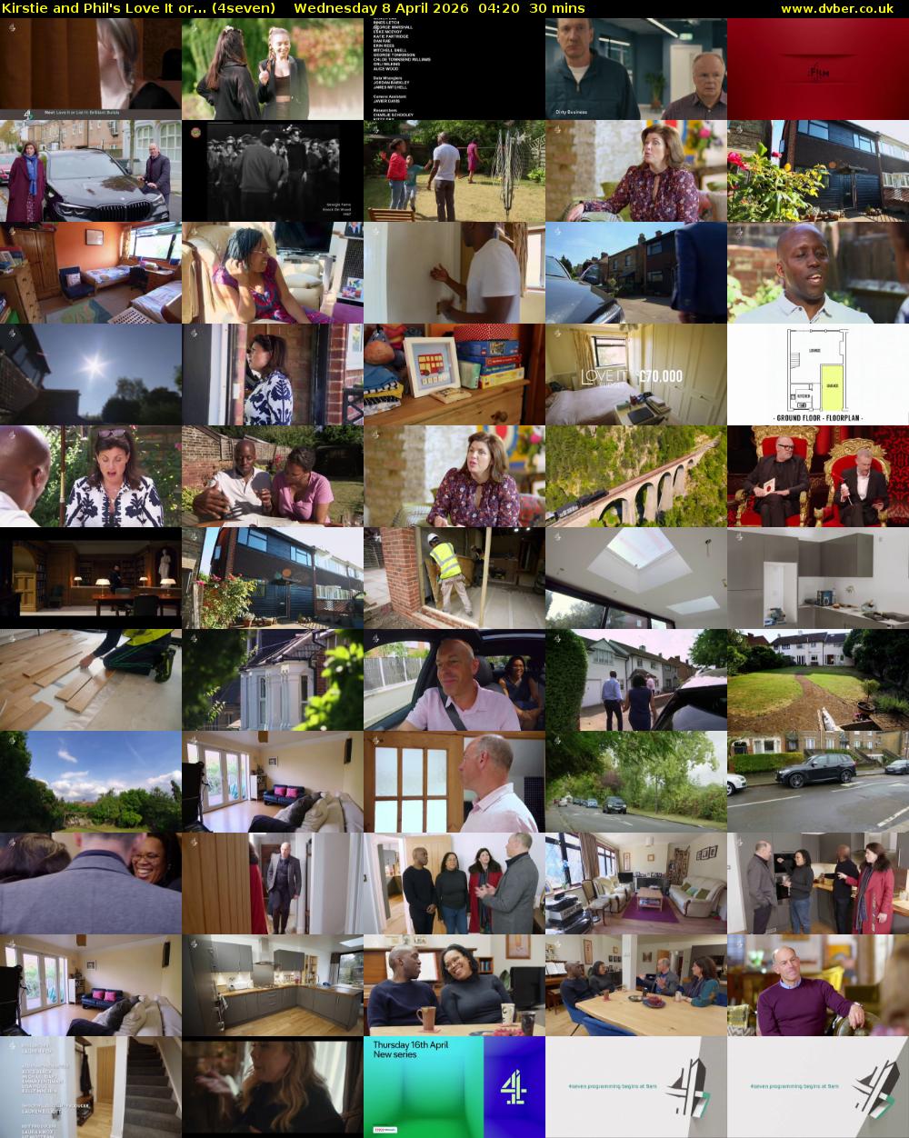 Kirstie and Phil's Love It or... (4seven) Wednesday 8 April 2026 04:20 - 04:50