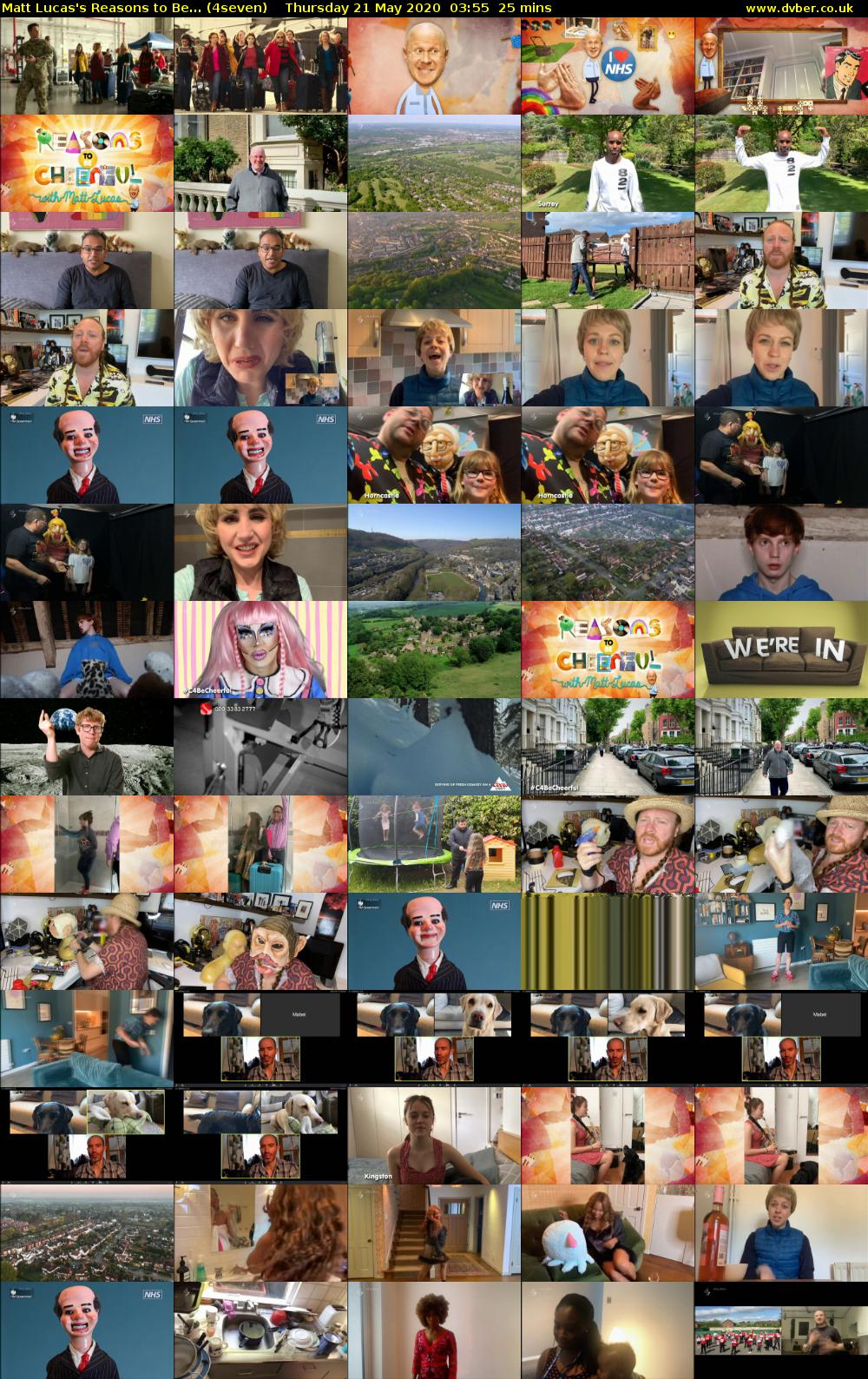 Matt Lucas's Reasons to Be... (4seven) Thursday 21 May 2020 03:55 - 04:20