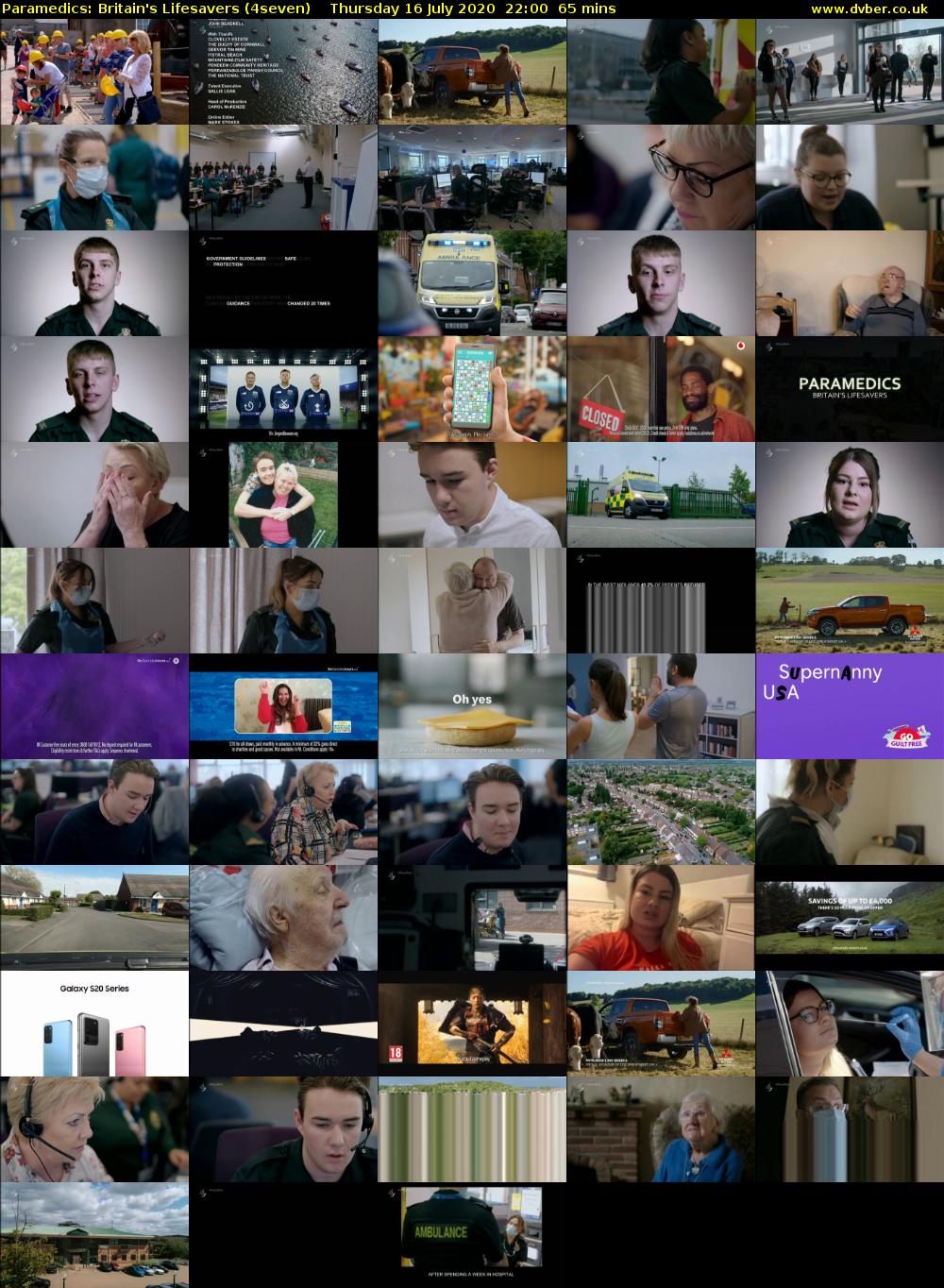 Paramedics: Britain's Lifesavers (4seven) Thursday 16 July 2020 22:00 - 23:05