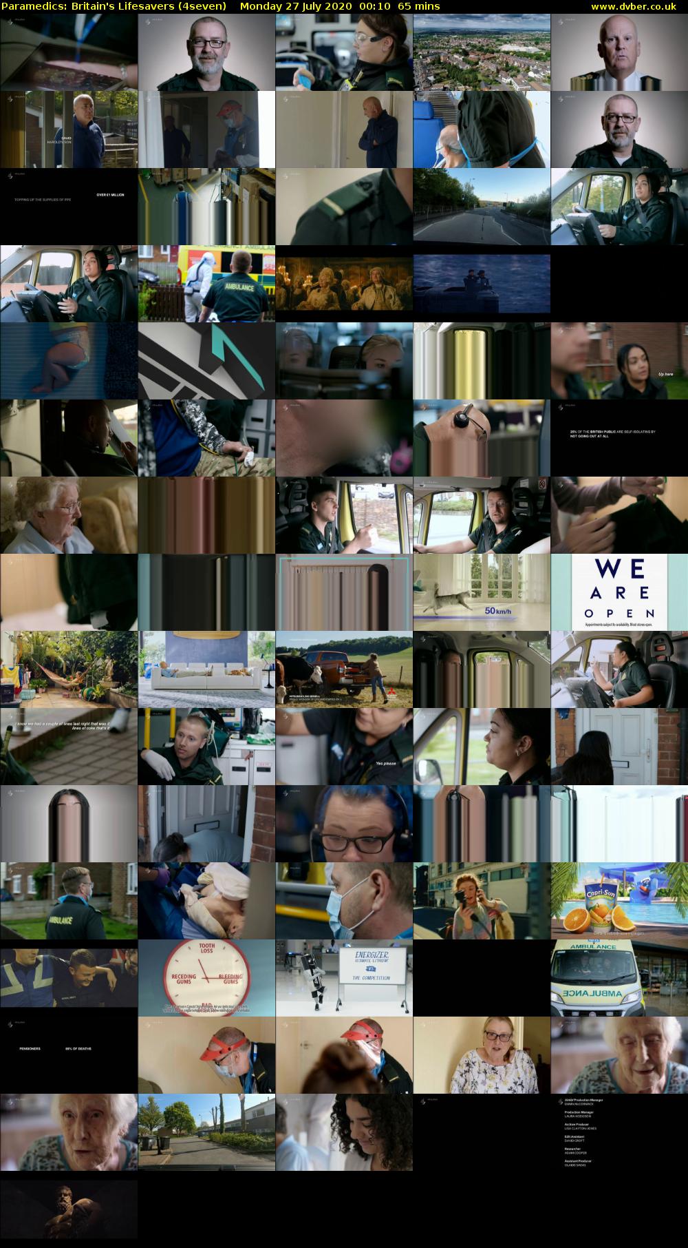 Paramedics: Britain's Lifesavers (4seven) Monday 27 July 2020 00:10 - 01:15