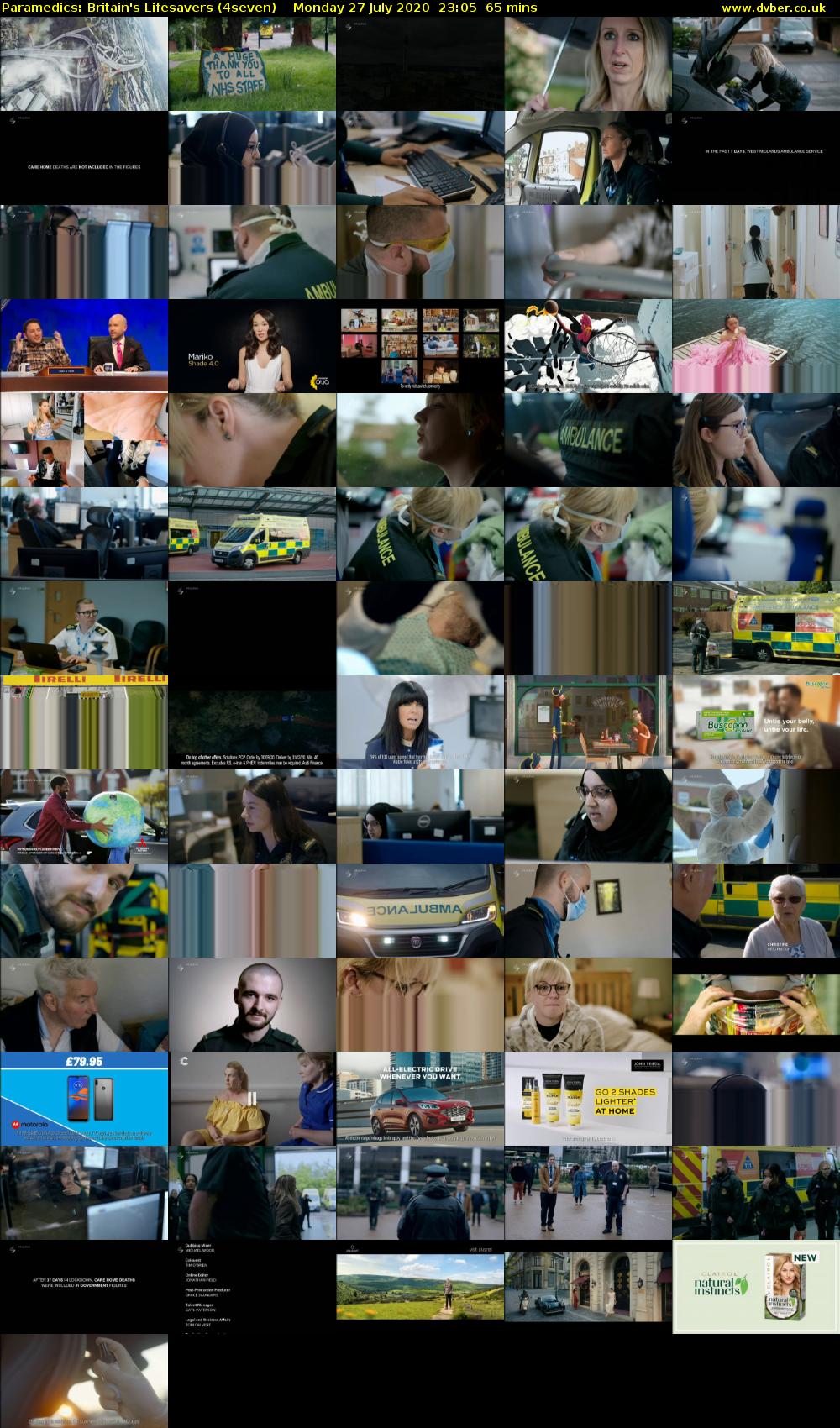 Paramedics: Britain's Lifesavers (4seven) Monday 27 July 2020 23:05 - 00:10