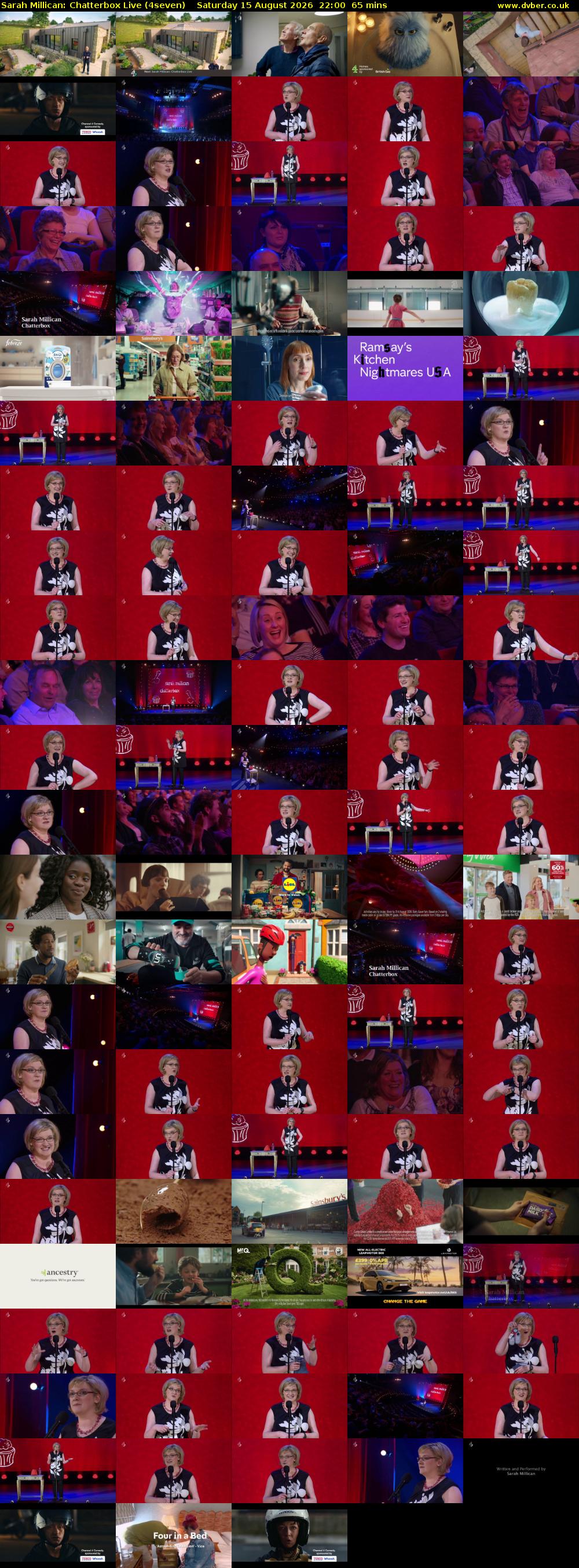 Sarah Millican: Chatterbox Live (4seven) Saturday 15 August 2026 22:00 - 23:05