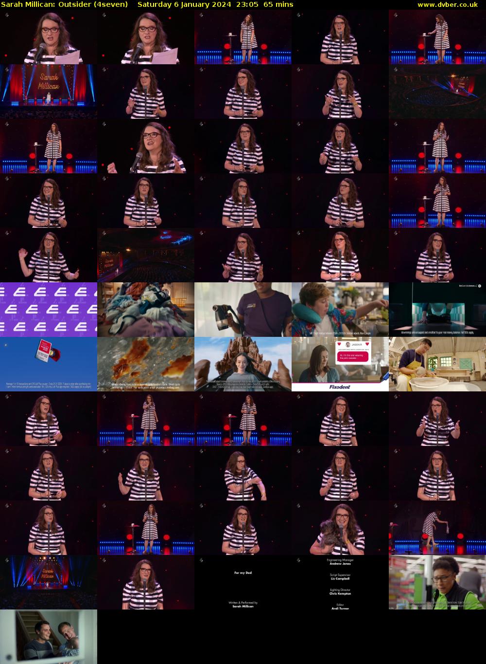 Sarah Millican: Outsider (4seven) Saturday 6 January 2024 23:05 - 00:10