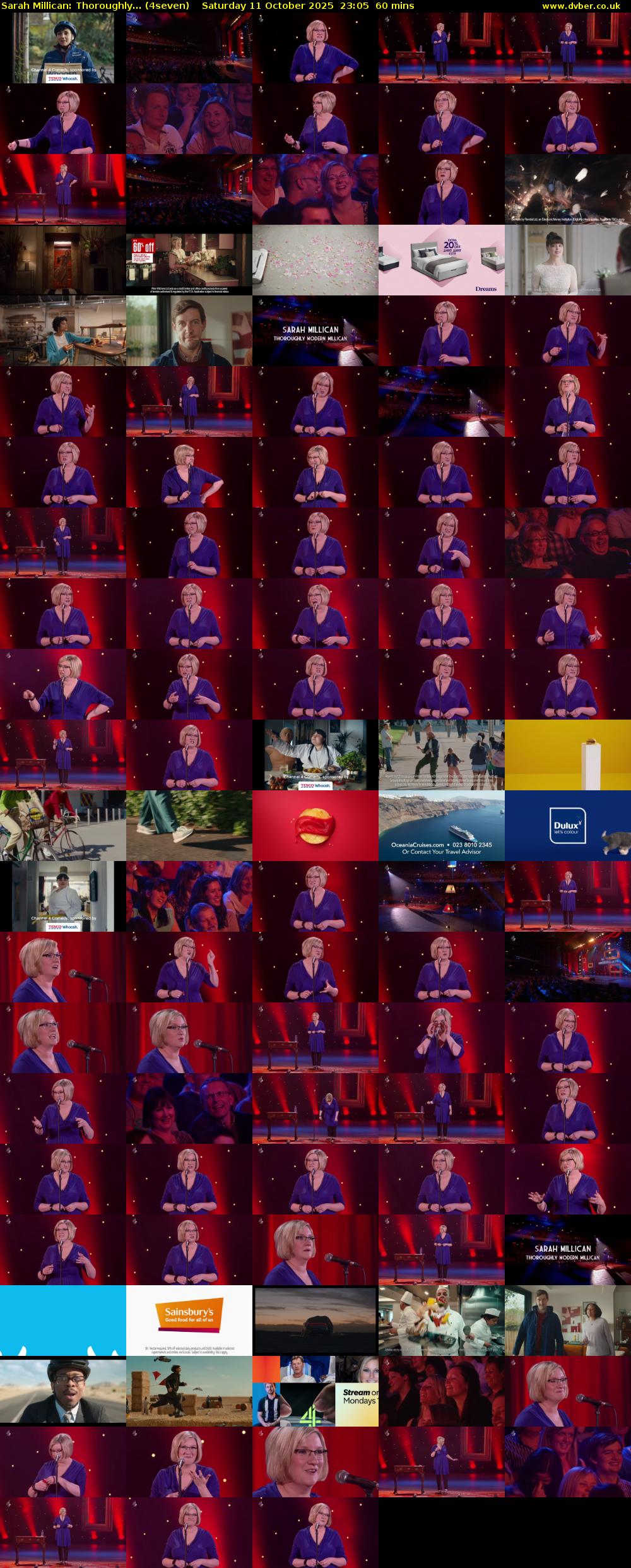 Sarah Millican: Thoroughly... (4seven) Saturday 11 October 2025 23:05 - 00:05