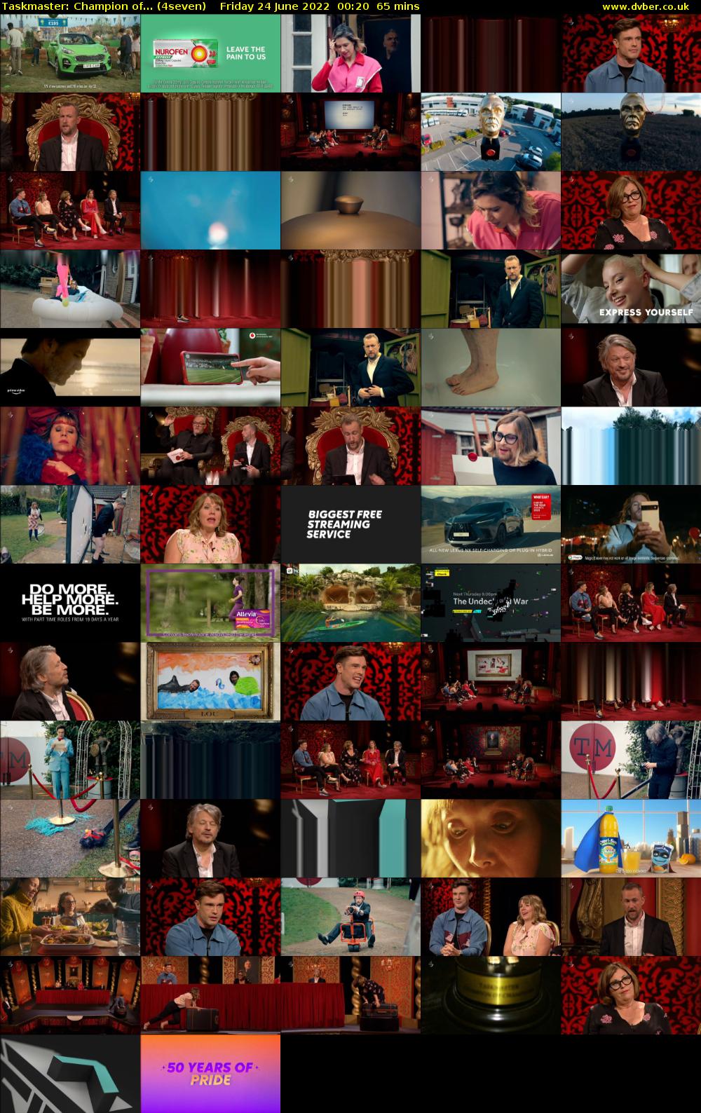 Taskmaster: Champion of... (4seven) Friday 24 June 2022 00:20 - 01:25