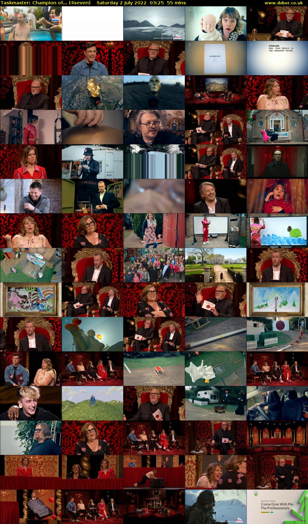 Taskmaster: Champion of... (4seven) Saturday 2 July 2022 03:25 - 04:20