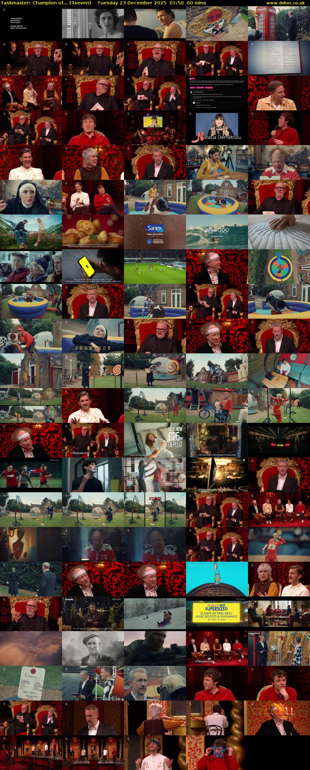 Taskmaster: Champion of... (4seven) Tuesday 23 December 2025 01:50 - 02:50