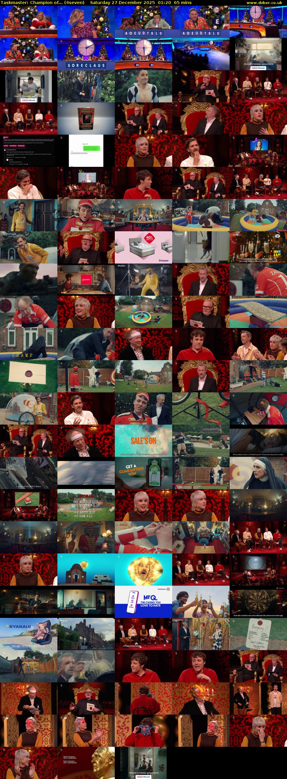 Taskmaster: Champion of... (4seven) Saturday 27 December 2025 01:20 - 02:25