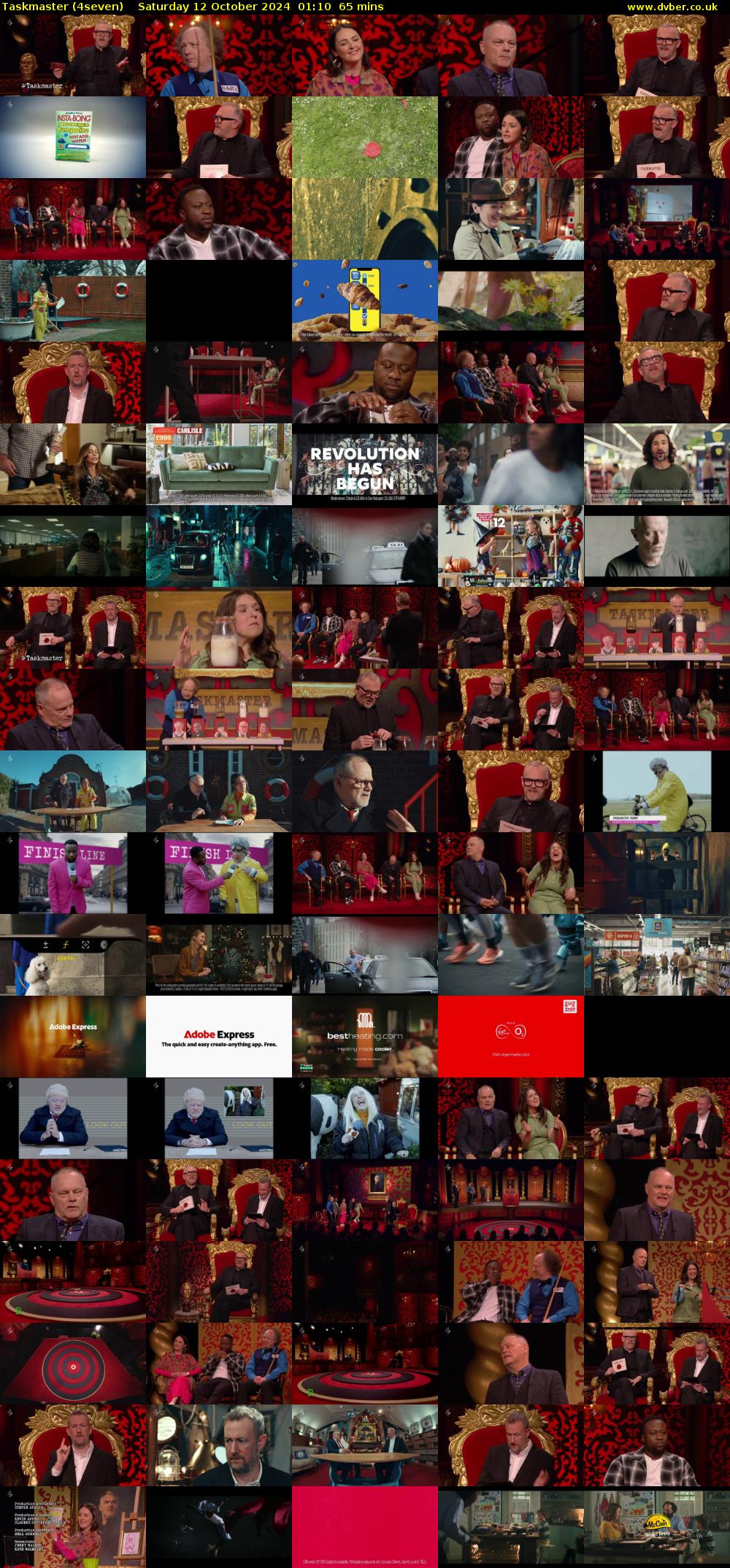 Taskmaster (4seven) Saturday 12 October 2024 01:10 - 02:15