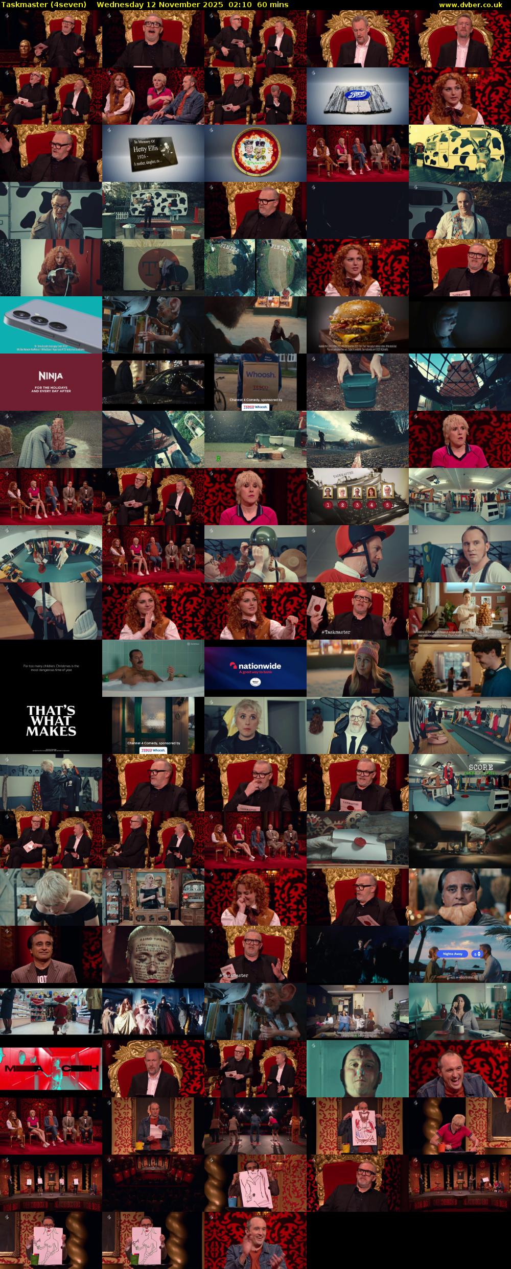 Taskmaster (4seven) Wednesday 12 November 2025 02:10 - 03:10