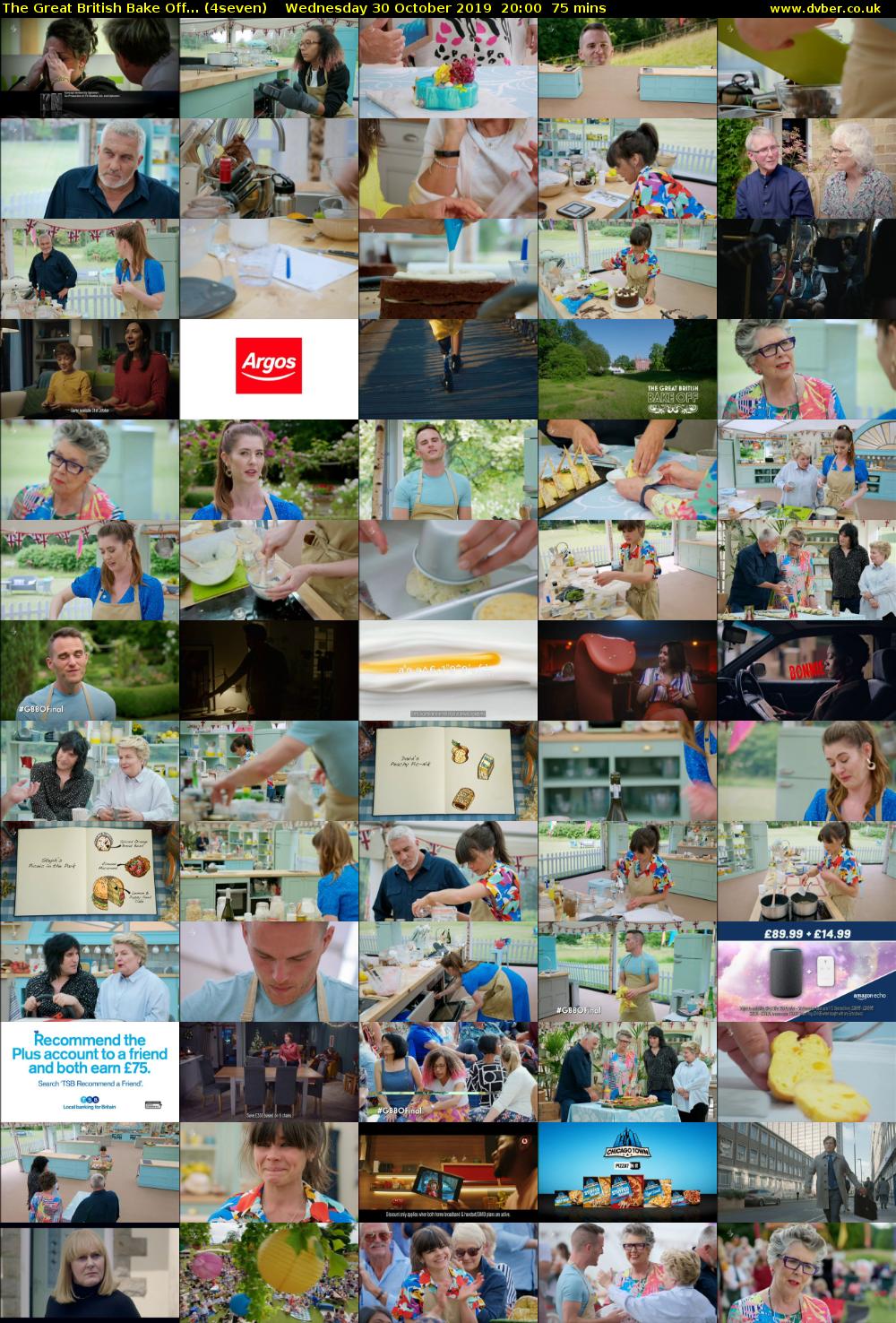 The Great British Bake Off... (4seven) Wednesday 30 October 2019 20:00 - 21:15